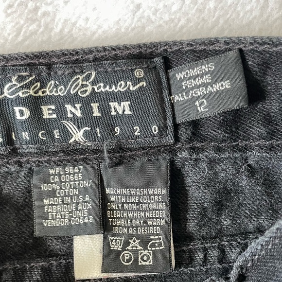 Vtg Eddie Bauer washed black high rise relaxed fit jeans - Picture 6 of 9
